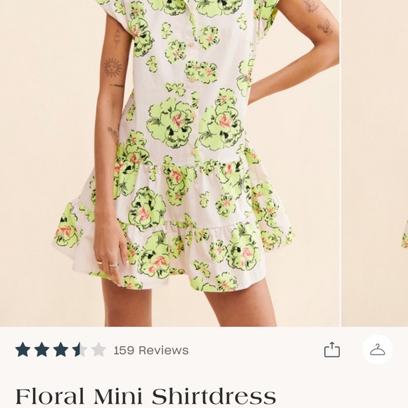 Maeve by Anthropologie floral mini shirt dress sz M - Picture 3 of 9